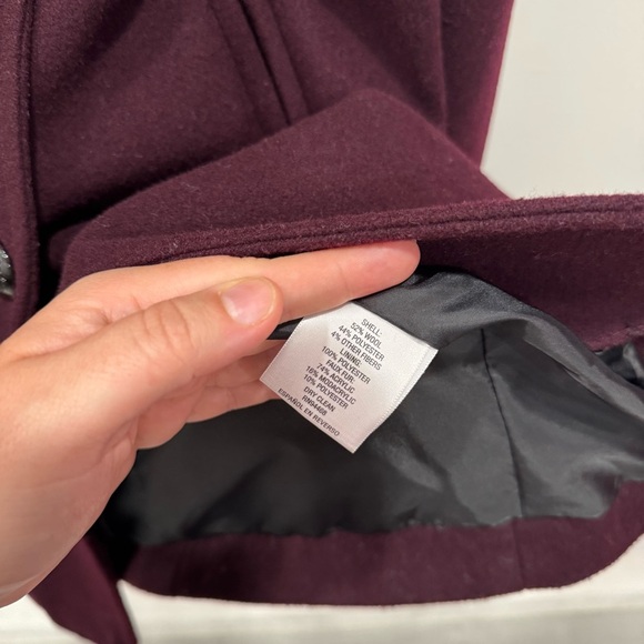 Tahari Wool Blend Pea Coat Jacket Removable Fur Collar Size XXL - Picture 6 of 8